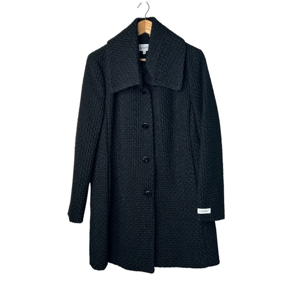 Calvin Klein Jackets & Blazers - Calvin Klein Women’s Wool Blend Black Coat | Size 12P | NWOT
